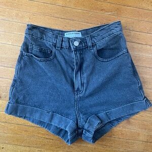 Hi-Waisted American Apparel Women's Grey Denim Shorts